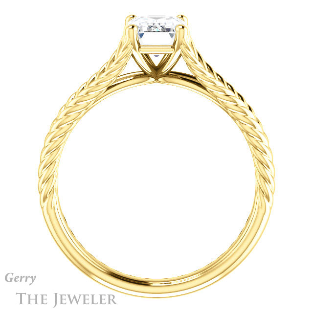Emerald Cut Forever Brilliant Moissanite Engagement Ring #GTJ1258-emerald-fb-y