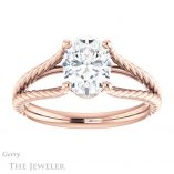Oval Shaped Forever One Moissanite Engagement Ring #GTJ1258-oval-fo-r