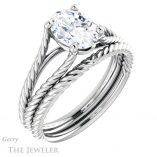 Oval Shaped Forever One Moissanite Engagement Ring #GTJ1258-oval-fo-w 6 Oval Shaped Forever One Moissanite Engagement Ring #GTJ1258-oval-fo-w