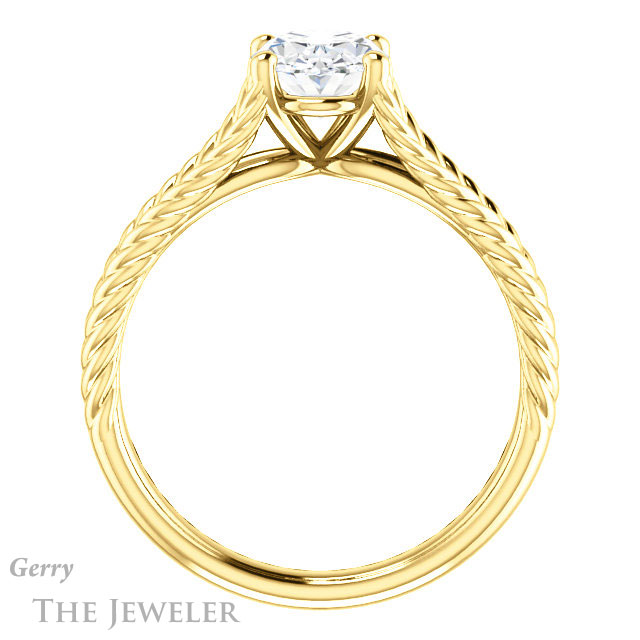 Oval Shaped Forever One Moissanite Engagement Ring #GTJ1258-oval-fo-y