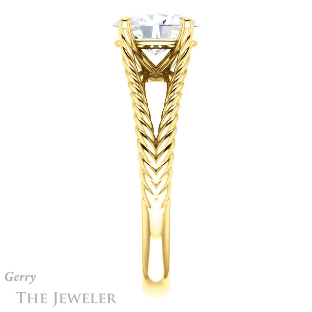 Oval Shaped Forever One Moissanite Engagement Ring #GTJ1258-oval-fo-y