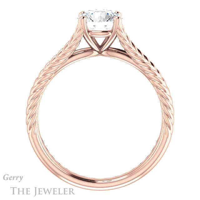 Round Cut Forever One Moissanite Engagement Ring #GTJ1258-round-fo-r