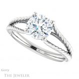 Round Cut Forever One Moissanite Engagement Ring #GTJ1258-round-fo-w 5 Round Cut Forever One Moissanite Engagement Ring #GTJ1258-round-fo-w