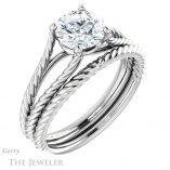 Round Cut Forever One Moissanite Engagement Ring #GTJ1258-round-fo-w 6 Round Cut Forever One Moissanite Engagement Ring #GTJ1258-round-fo-w
