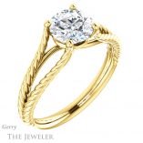 Round Cut Forever One Moissanite Engagement Ring #GTJ1258-round-fo-y 4 Round Cut Forever One Moissanite Engagement Ring #GTJ1258-round-fo-y