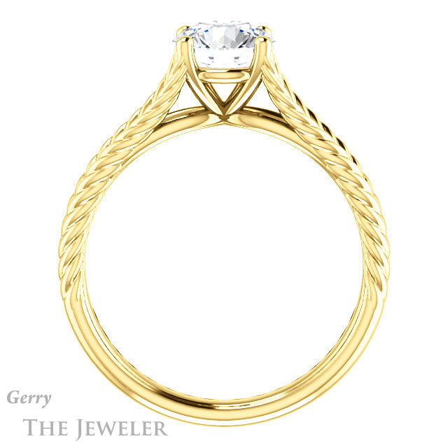 Round Cut Forever One Moissanite Engagement Ring #GTJ1258-round-fo-y 2 Round Cut Forever One Moissanite Engagement Ring #GTJ1258-round-fo-y