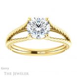 Round Cut Forever One Moissanite Engagement Ring #GTJ1258-round-fo-y 1 Round Cut Forever One Moissanite Engagement Ring #GTJ1258-round-fo-y