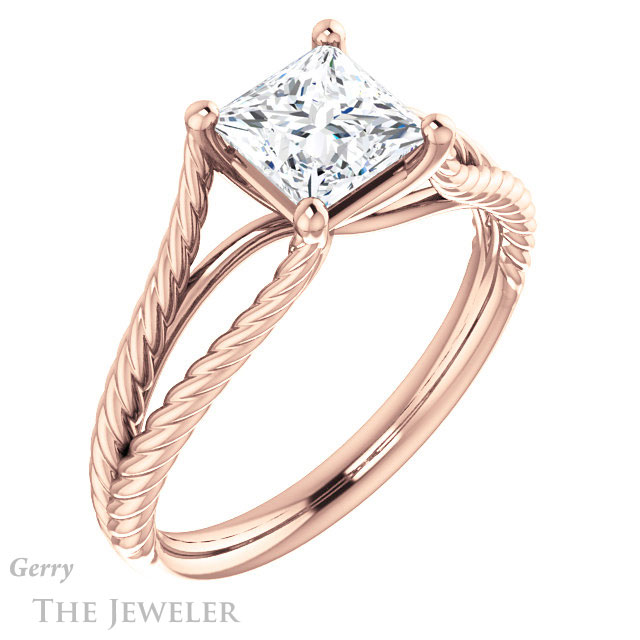 Princess Cut Forever One Moissanite Engagement Ring #GTJ1258-square-fo-r 4 Princess Cut Forever One Moissanite Engagement Ring #GTJ1258-square-fo-r