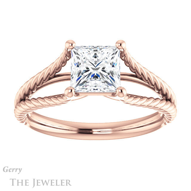 Princess Cut Forever One Moissanite Engagement Ring #GTJ1258-square-fo-r