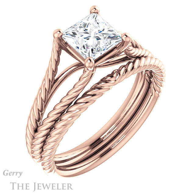 Princess Cut Forever One Moissanite Engagement Ring #GTJ1258-square-fo-r 6 Princess Cut Forever One Moissanite Engagement Ring #GTJ1258-square-fo-r