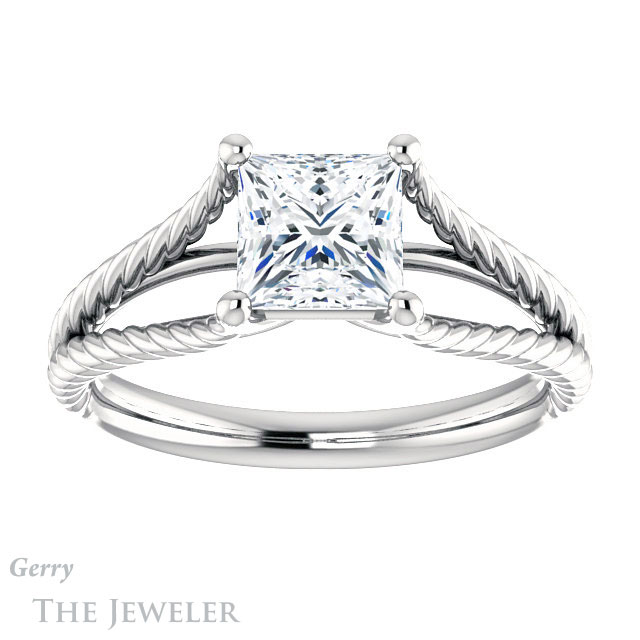 Princess Cut Forever One Moissanite Engagement Ring #GTJ1258-square-fo-w