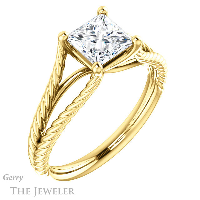 Princess Cut Forever One Moissanite Engagement Ring #GTJ1258-square-fo-y