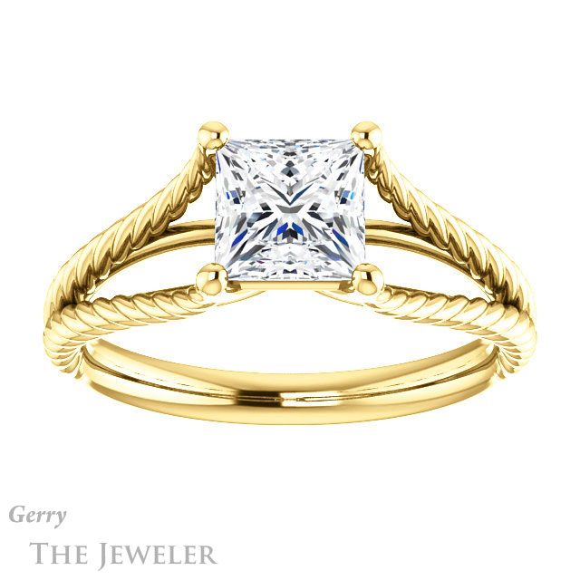 Princess Cut Forever One Moissanite Engagement Ring #GTJ1258-square-fo-y