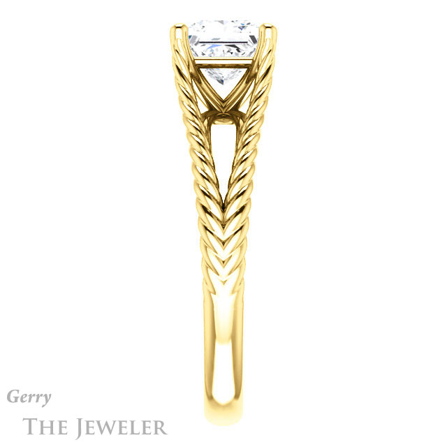 Princess Cut Forever One Moissanite Engagement Ring #GTJ1258-square-fo-y