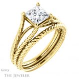 Princess Cut Forever One Moissanite Engagement Ring #GTJ1258-square-fo-y
