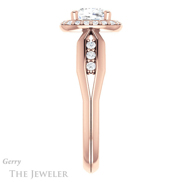 Cushion Cut Forever One Moissanite Engagement Ring #GTJ1259-cushion-fo-r | Gerry The Jeweler Cushion Cut Forever One Moissanite Engagement Ring #GTJ1259-cushion-fo-r