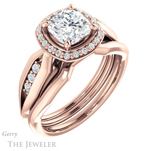 Cushion Cut Forever One Moissanite Engagement Ring #GTJ1259-cushion-fo-r | Gerry The Jeweler Cushion Cut Forever One Moissanite Engagement Ring #GTJ1259-cushion-fo-r