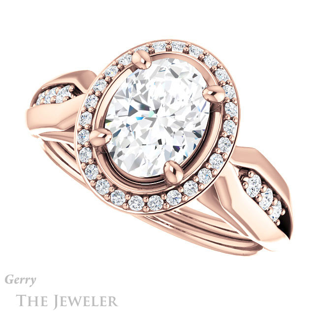 Oval Shaped Forever One Moissanite Engagement Ring #GTJ1259-oval-fo-r | Gerry The Jeweler Oval Shaped Forever One Moissanite Engagement Ring #GTJ1259-oval-fo-r