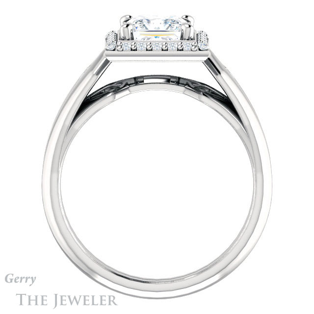 Princess Cut Forever One Moissanite Engagement Ring #GTJ1259-square-fo-w | Gerry The Jeweler Princess Cut Forever One Moissanite Engagement Ring #GTJ1259-square-fo-w