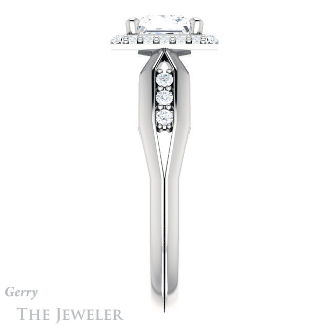 Princess Cut Forever One Moissanite Engagement Ring #GTJ1259-square-fo-w | Gerry The Jeweler Princess Cut Forever One Moissanite Engagement Ring #GTJ1259-square-fo-w