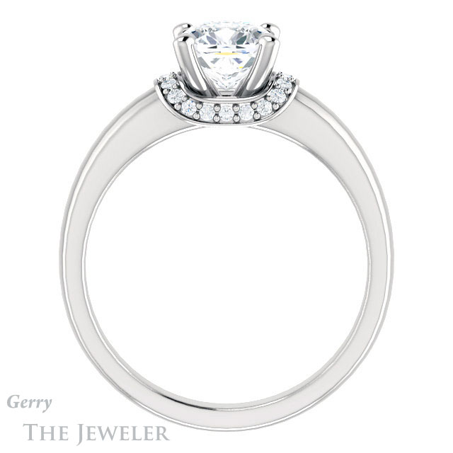 Cushion Cut Forever One Moissanite Engagement Ring #GTJ1261-cushion-fo-w