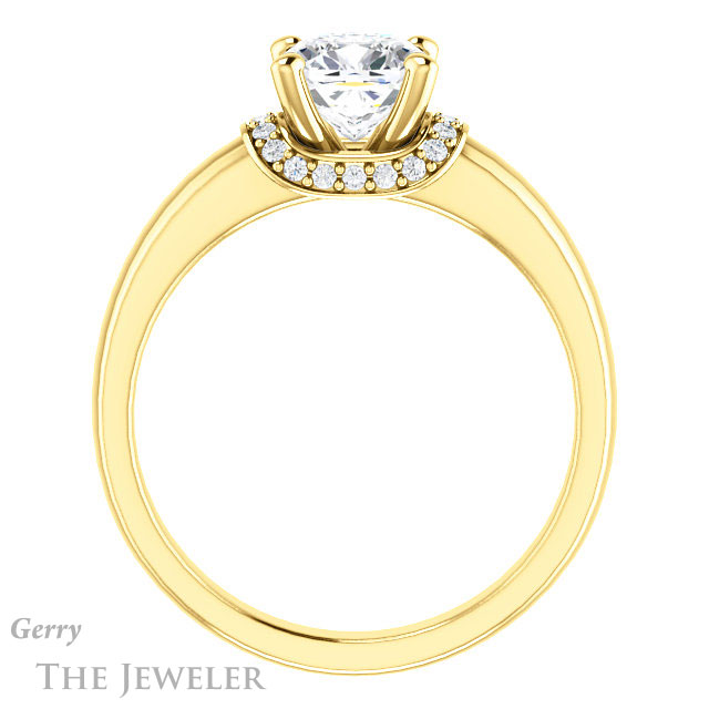 Cushion Cut Forever One Moissanite Engagement Ring #GTJ1261-cushion-fo-y