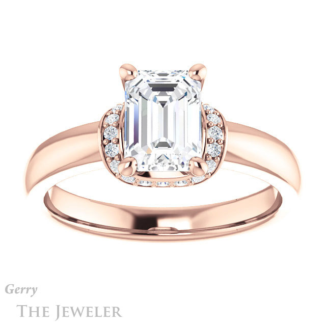 Emerald Cut Forever Brilliant Moissanite Engagement Ring #GTJ1261-emerald-fb-r
