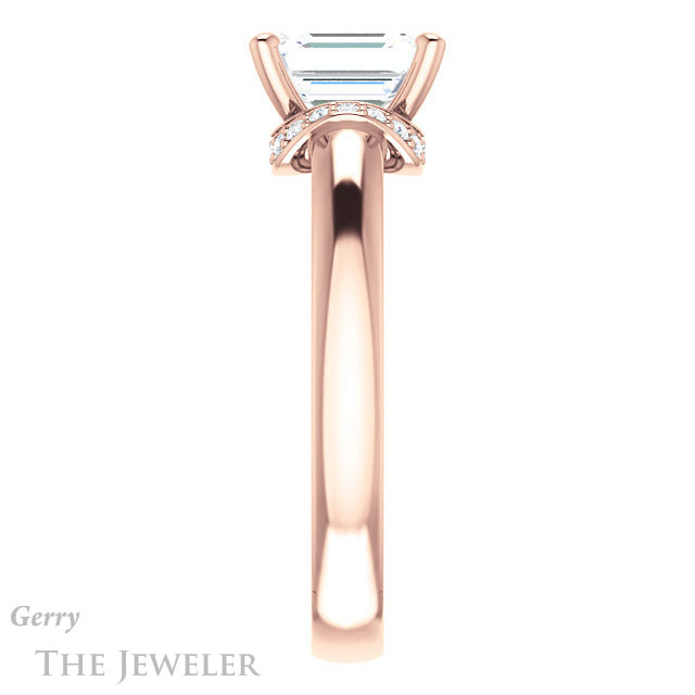 Emerald Cut Forever Brilliant Moissanite Engagement Ring #GTJ1261-emerald-fb-r