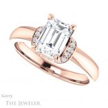 Emerald Cut Forever Brilliant Moissanite Engagement Ring #GTJ1261-emerald-fb-r