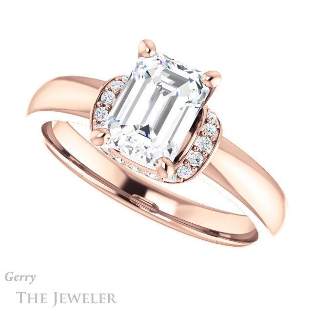 Emerald Cut Forever Brilliant Moissanite Engagement Ring #GTJ1261-emerald-fb-r