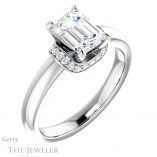 Emerald Cut Forever One Moissanite Engagement Ring #GTJ1261-emerald-fb-w 4 Emerald Cut Forever Brilliant Moissanite Engagement Ring #GTJ1261-emerald-fb-w
