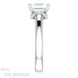 Emerald Cut Forever One Moissanite Engagement Ring #GTJ1261-emerald-fb-w 3 Emerald Cut Forever Brilliant Moissanite Engagement Ring #GTJ1261-emerald-fb-w