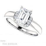 Emerald Cut Forever One Moissanite Engagement Ring #GTJ1261-emerald-fb-w 5 Emerald Cut Forever Brilliant Moissanite Engagement Ring #GTJ1261-emerald-fb-w