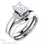 Emerald Cut Forever One Moissanite Engagement Ring #GTJ1261-emerald-fb-w 6 Emerald Cut Forever Brilliant Moissanite Engagement Ring #GTJ1261-emerald-fb-w