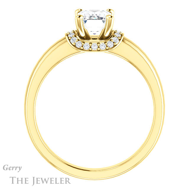 Emerald Cut Forever Brilliant Moissanite Engagement Ring #GTJ1261-emerald-fb-y