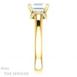 Emerald Cut Forever One Moissanite Engagement Ring #GTJ1261-emerald-fb-y 3 Emerald Cut Forever Brilliant Moissanite Engagement Ring #GTJ1261-emerald-fb-y