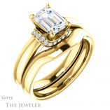 Emerald Cut Forever One Moissanite Engagement Ring #GTJ1261-emerald-fb-y 6 Emerald Cut Forever Brilliant Moissanite Engagement Ring #GTJ1261-emerald-fb-y