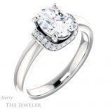 Oval Shaped Forever One Moissanite Engagement Ring #GTJ1261-oval-fo-w