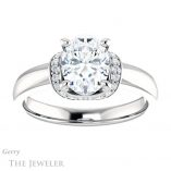Oval Shaped Forever One Moissanite Engagement Ring #GTJ1261-oval-fo-w