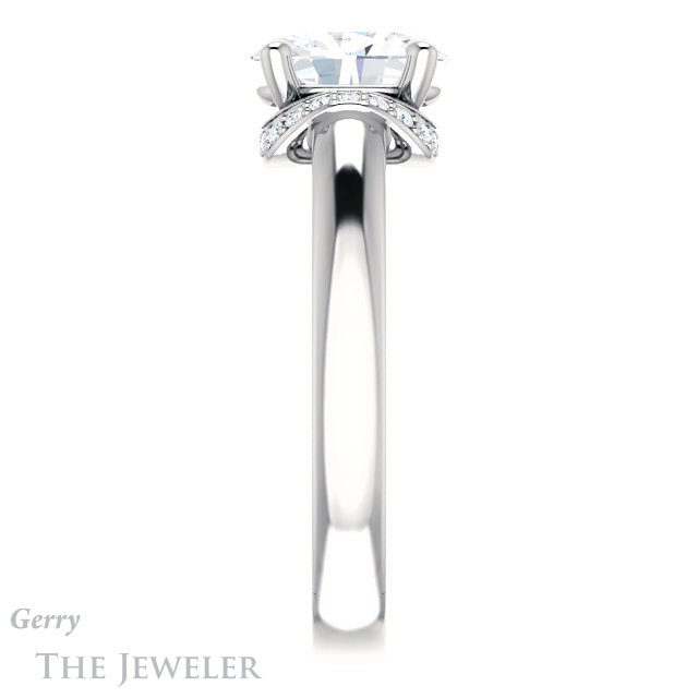 Oval Shaped Forever One Moissanite Engagement Ring #GTJ1261-oval-fo-w