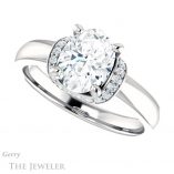 Oval Shaped Forever One Moissanite Engagement Ring #GTJ1261-oval-fo-w