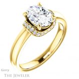 Oval Shaped Forever One Moissanite Engagement Ring #GTJ1261-oval-fo-y