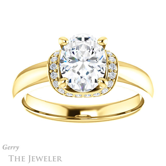 Oval Shaped Forever One Moissanite Engagement Ring #GTJ1261-oval-fo-y