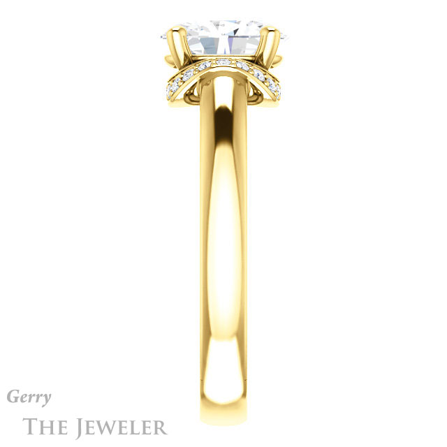 Oval Shaped Forever One Moissanite Engagement Ring #GTJ1261-oval-fo-y