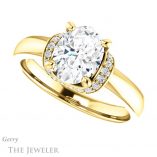 Oval Shaped Forever One Moissanite Engagement Ring #GTJ1261-oval-fo-y