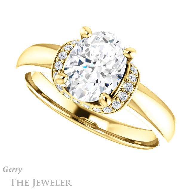 Oval Shaped Forever One Moissanite Engagement Ring #GTJ1261-oval-fo-y