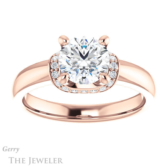 Round Cut Forever One Moissanite Engagement Ring #GTJ1261-round-fo-r