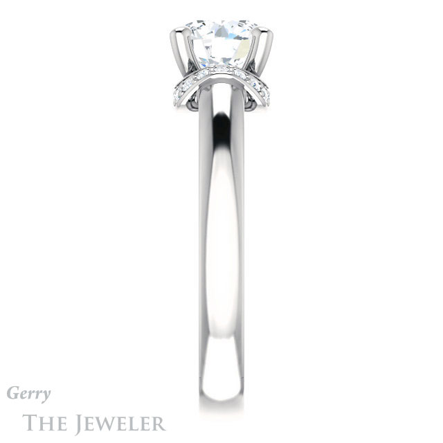Round Cut Forever One Moissanite Engagement Ring #GTJ1261-round-fo-w 3 Round Cut Forever One Moissanite Engagement Ring #GTJ1261-round-fo-w