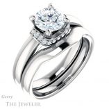 Round Cut Forever One Moissanite Engagement Ring #GTJ1261-round-fo-w 6 Round Cut Forever One Moissanite Engagement Ring #GTJ1261-round-fo-w