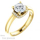 Round Cut Forever One Moissanite Engagement Ring #GTJ1261-round-fo-y